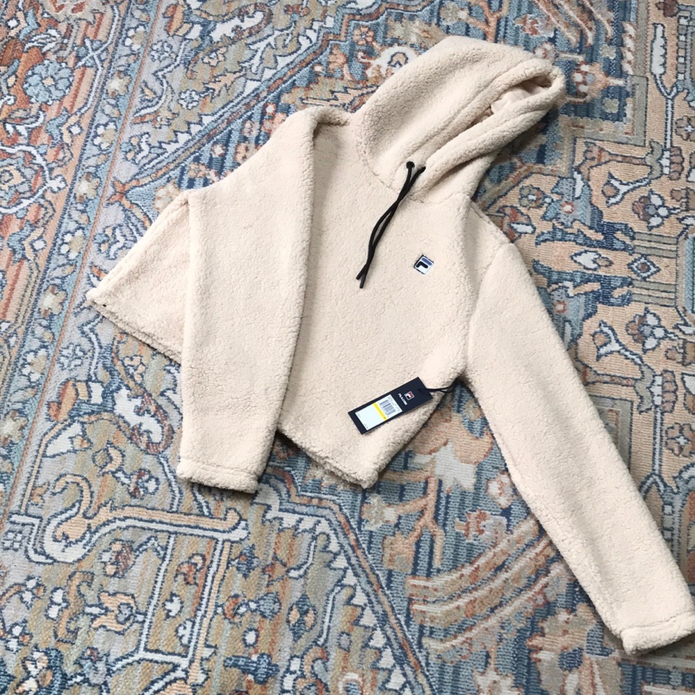 Brand New Fila Ember Cropped Sherpa Hoodie